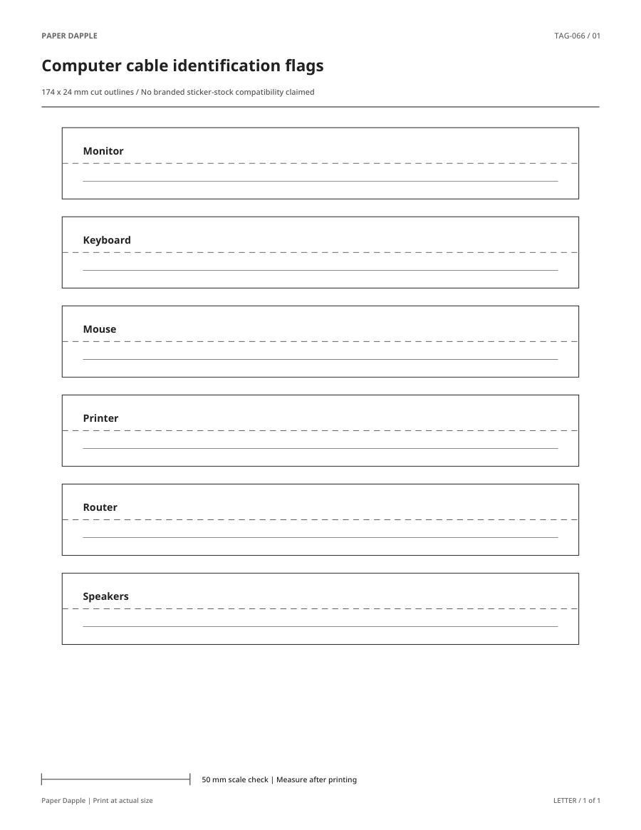 Preview of Computer cable identification flags