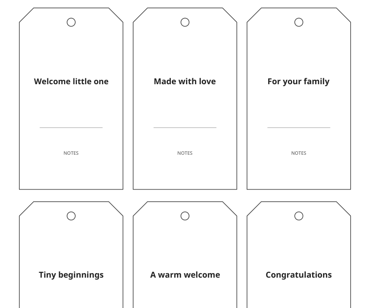Preview of New-baby gift message tags