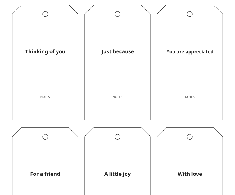 Preview of Friendship gift message tags