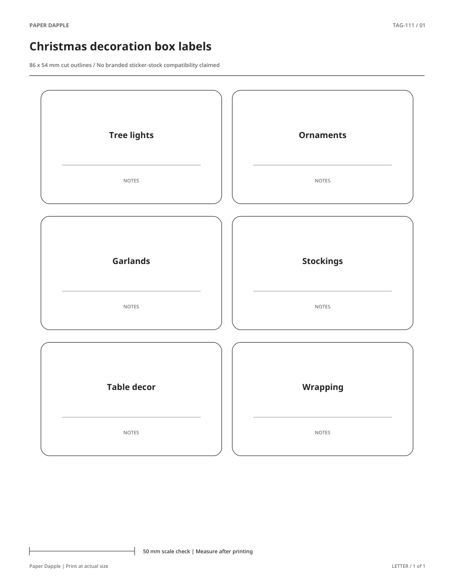 Preview of Christmas decoration box labels