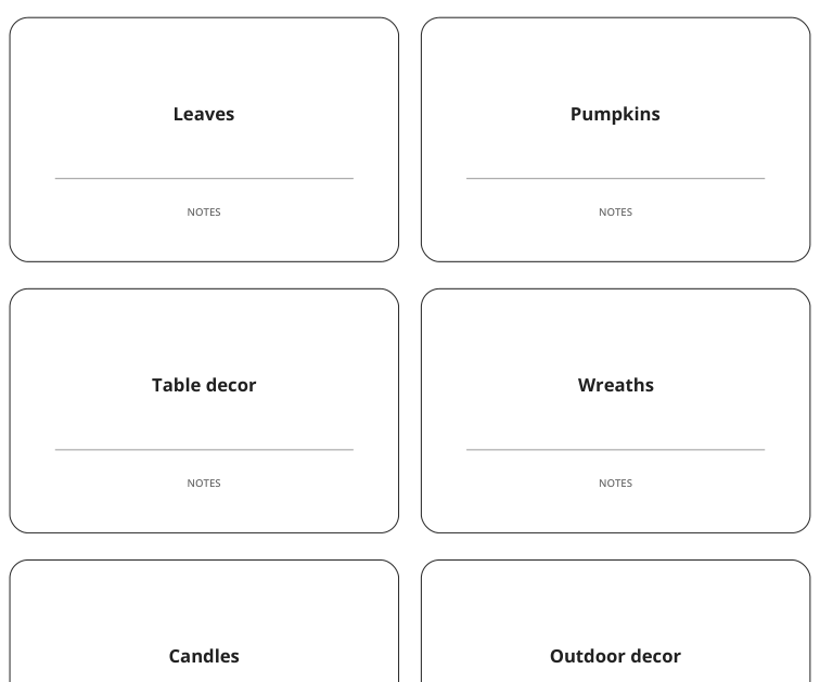 Preview of Autumn decoration box labels