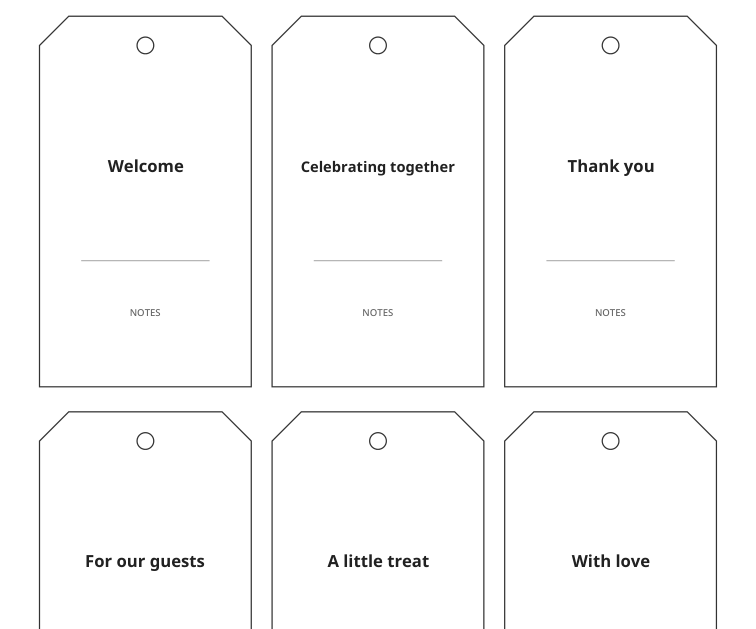 Preview of Wedding welcome-bag tags