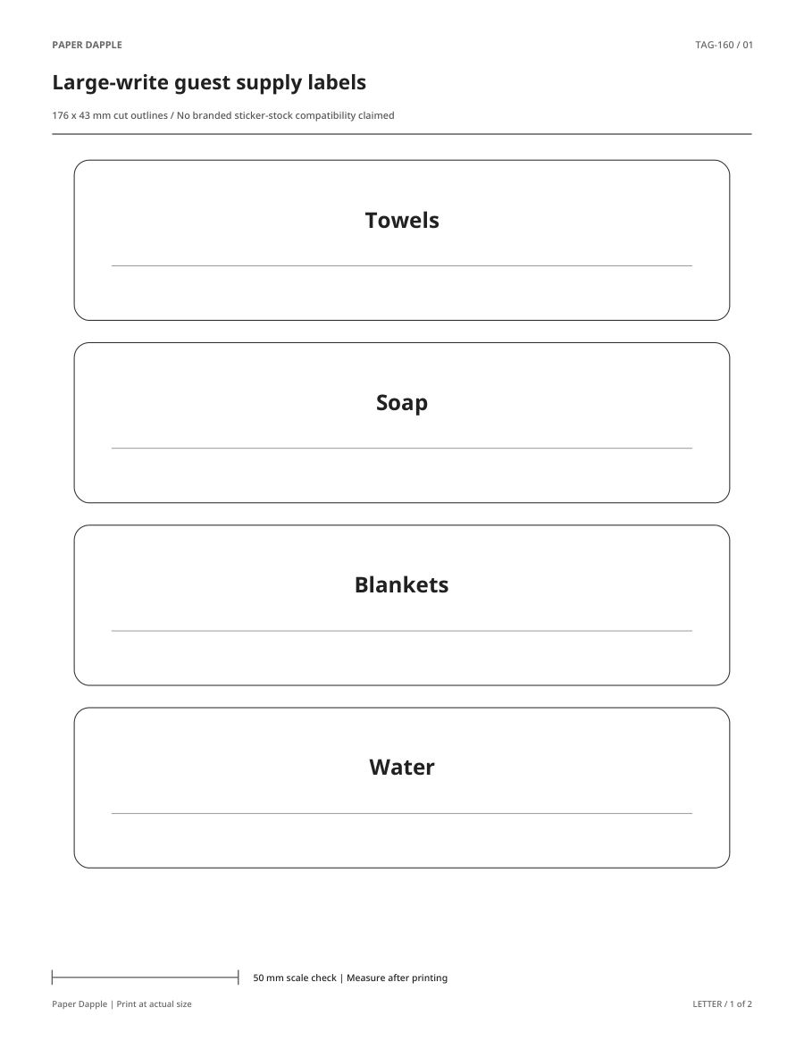 Preview of Large-write guest supply labels